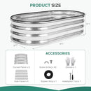 Galvanized Raised Garden Bed Outdoor - 4×2×1ft Planter Raised Beds for Gardening | Oval Metal Garden Planter Box with Safety Edging and Gloves for Vegetables Fruits and Flowers (Silver) by GreenHaven Gardens