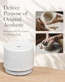 Ceramic Essential Oil Diffuser 280ml- Aromatherapy Diffuser with Ultrasonic Cool Mist Humidifier, Night Light, Timer, Auto Shut-Off, Large Room Aroma Diffuser for Home, Bedroom, Office, Yoga by TinyTreasures Baby Boutique