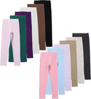 12 Pack Girls Leggings - Soft Stretchy Yoga Pants for Kids, Basic School Pants by TinyTreasures Baby Boutique