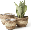 LA JOLIE MUSE Seagrass Planter Basket Indoor Outdoor, Flower Pots Cover, Plant Containers, Beige, 10 inch by GreenHaven Gardens