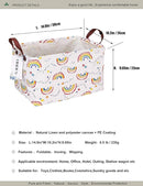 Rectangular Folding Laundry Basket, waterproof Canvas Basket,gift basket,Suitable for children's room,Office,Clothes,Toys Storage (rainbow) by TinyTreasures Baby Boutique