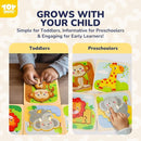 TOY Life Wooden Puzzles for Toddlers 2-4, Toddler Montessori Toys for 1 2 3 Year Old Boys Girls, Animals Wood Jigsaw Puzzles, Educational Learning Toy Kids Puzzle, Best Gifts for Baby Age 1-3 2-4 by TinyTreasures Baby Boutique
