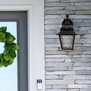 Maxxima LED Porch Lantern Outdoor Wall Light Fixture - Black, Clear Water Glass, Photocell Sensor, 875 Lumens, 3000K Warm White, Dusk to Dawn Light Sensor, Exterior Decorative Light by GreenHaven Gardens