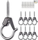 BeneLabel Wall Mount Ceiling Hooks with Safety Buckle - Plant Hanger Hooks - Outdoor Hanging Brackets for Hanging Plants, Lights, Wind Chimes & More - Rust Proof and Wind Proof by GreenHaven Gardens