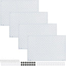 Peg Board, Heavy Duty Steel Organization Panels, Universal 1/8 and 1/4 Peg Board Accessories, Ideal for Garage Tool Storage, Pack of 4(White, 16X10.5) by GreenHaven Gardens