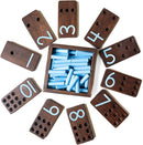 Counting Peg Board - Montessori Math and Numbers for Kids - Wooden Math Manipulatives Materials - Dark Walnut Stain by TinyTreasures Baby Boutique