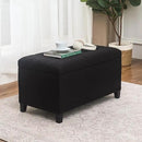 Asense Storage Ottoman Bench, Tufted Fabric Upholstered End of Bed Bench with Safety Hinge Wooden Legs, for Entryway Bedroom (Cotton and Linen Black, 33.3") by CozyNest Decor