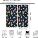Cartoon Dinosaur Curtains for Kids Boys Girls Home Decor, Astronaut Rocket Funny Outer Space Blackout Rod Pocket Window Drapes for Bedroom Living Room W42xL84in 2 Panels by TinyTreasures Baby Boutique