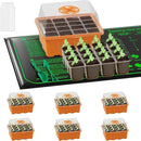 GooingTop Seedling Trays + Heat Mat 10''x20.7'', 6 Pack 72 Cells Plant Grow Starter with Adjustable Humidity Vent for Mini Greenhouse Garden Germination,Bonsai Seed Starting Growing by GreenHaven Gardens