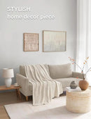 YnM Chunky Cotton Knit Throw Blanket, Cable Knit Throws for Bed Couch Sofa, Comfy & Relaxing, Decorative Piece for Farmhouse Modern Boho Rustic Scandinavian Chic Vibe, Cream White 50x60 Inches by CozyNest Decor