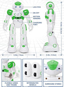 KingsDragon RC Robot Toys for Kids, Gesture & Sensing Remote Control Robot for Age 4 5 6 7 8 Year Old Boys Girls Birthday Present (Green) by TinyTreasures Baby Boutique