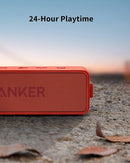Anker SoundCore 2 Portable Bluetooth Speaker, Wireless, Enhanced Bass, 24-Hour Playtime, 66ft Range, IPX7 Water Resistant, Built-in Mic, Ideal for Travel, Compact and Easy to Use - Red by TinyTreasures Baby Boutique