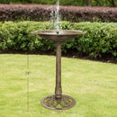 VIVOHOME Polyresin Antique Outdoor Golden Garden Bird Bath and Solar Powered Round Pond Fountain Combo Set by GreenHaven Gardens