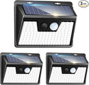 Peasur 140LED Solar Powered Lights Outdoor Waterproof, 3 Packs Motion Sensor Light Ultra-Bright, 3 Modes Fence Security Lighting for Outside Yard Wall Deck Step Garden(Cool White) by GreenHaven Gardens