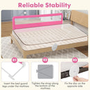 BABY JOY Bed Rails for Toddlers, 71'' Extra Long, Swing Down Bed Guard w/Safety Strap, Folding Baby Bedrail for Kids Twin, Double, Full Size Queen & King Mattress (71-Inch, Pink) by TinyTreasures Baby Boutique