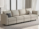 Belffin Modular Sofa Couch with Storage Seats Sectional Sofa Velvet Sofas for Living Room Grey by CozyNest Decor