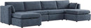 CHITA Oversized Modular Sectional Fabric Sofa Set, FSC Certified Extra Large U Shaped Couch Reversible Chaise Modular Sectional Couch,146 inch Width,6 Seat Modular Sofa with Storage Ottomans, Blue by CozyNest Decor