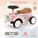 HONEY JOY Ride On Push Car, Outdoor Toddler Riding Toys w/Steering Wheel, Horn & Storage, Foot-to-Floor Sliding Car, No Batteries, Retro Baby Ride On Toys for Boys and Girls (Pink) by TinyTreasures Baby Boutique