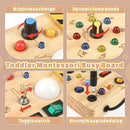 Joyreal Montessori Busy Board Wooden Sensory Toys for Toddler with LED Light Up Switch, Baby Fidget Board Travel Toys for 18+ Months, 1 2 3 Year Old Boys Girls Toddler Toy Gifts (Classic) by TinyTreasures Baby Boutique