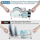 GSlife Expandable in Sink Small Dish Drying Rack - Stainless Steel Capacity Adjustable Over The Sink Dish Rack with Cup Holder (12" -16.8"), Dish Drainer for Kitchen Sink with Utensil Holder, Silver by CozyNest Decor