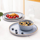 GBHOME Ceramic Dinnerware Sets for 8, 24 Pieces Stoneware Plates and Bowls Sets, Scratch Resistant Dishes, Dishwasher & Microwave Safe, Reactive Glaze-Brunnera Blue by CozyNest Decor