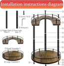 2 Tier Lazy Susan Organizer,2-Tier Spinning Spice Rack with Stable Carousel Base & 4 Height Settings for Cupboard Kitchen Countertop Dining Table Cupboard (Round) by CozyNest Decor
