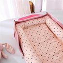 Baby Lounger for Newborn Portable Bag,Baby Nest Play Gym mat with Strap,Newborn Lounger Adjustable Size & Inner Zipper Lengthen Space to 24 Months(Pink Polka Dots) by TinyTreasures Baby Boutique