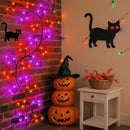 7 Ft Halloween Decorations Willow Vine Twig Garland with 8 Modes Timer 63 LED Orange Purple Lights, Halloween Garland with Waterproof Battery Operated for Wall Fireplace Decorations Indoor Outdoor by CozyNest Decor
