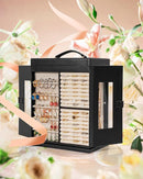 AKOZLIN Jewelry Box 6-Tier Organizer Functional 360° Rotating Jewelry Storage Case for Women Girls Ring Necklace Earring Bracelet Holder with Mirror by TinyTreasures Baby Boutique