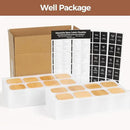 ComSaf 16Pcs Glass Spice Jars with Bamboo Lid, 4oz Airtight Square Spice Containers with 275 Black Lables, Empty Seasoning Jars for Spice Salt Sugar by CozyNest Decor