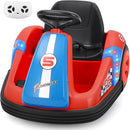 ELEMARA Bumper Cars for Kids with Big Wheels, 2.2 Mph, 12v Electric Ride On Toys with Remote Control, 360 Degree-Spin Bumper Car for Toddlers with DIY Stickers, Bluetooth, Music, LED Light, Red by TinyTreasures Baby Boutique