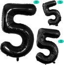 GOER Black Foil Balloons Number 5,Huge Number Balloons for 5th 15th 25th 35th 45th Birthday Party Supplies Anniversary Decorations (3 pcs,42 inch,32 inch,16inch) by TinyTreasures Baby Boutique