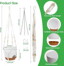 Hanging Planters for Indoor Outdoor Plants, 2 Pack Self Watering Hanging Pot with Drainage Holes, Removable Tray & 2 Kinds of Plant Hangers, 8'' Hanging Flower Pots for Home Garden Decor, White by CozyNest Decor