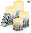 Ystardream Purple Tulips Flameless Candles with Timer Led Candles Flickering 4 Candle Sets for Home Decor,18 Key Remote Control，Dancing Flame, True Wax, Battery Power by GreenHaven Gardens