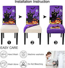 JQinHome Purple Halloween Chair Slipcover, Castle Chair Covers Set of 6, High Stretch Washable Chair Protector Cover for Dining Room, Kitchen,Home Party,Wedding Ceremony(Purple,6PC) by CozyNest Decor