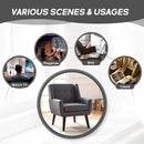 HUIMO Accent Chairs Set of 4, Upholstered Button Tufted Armchair, Linen Fabric Sofa Chairs for Bedroom, Living Room, Mid Century Modern Comfy Reading Chair (4, Grey) by CozyNest Decor