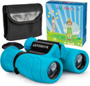 Binoculars for Kids 8x21, Gift for 3-12 Years Boys & Girls, Compact Kids Binoculars High-Resolution Shockproof Mini Binoculars for Bird Watching, Hiking, Camping, Travel Blue 302 by TinyTreasures Baby Boutique