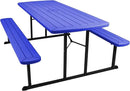 OEF Furnishings Heavy Duty Blow Molded Folding Picnic Table - Blue, Black Fram