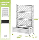 Elevated Raised Garden Bed with Trellis,Outdoor Large Resin Patio Planter Box Stand Divisible with Drain Plug,Water Monitor for Plants Vegetables Flowers Fruits (Ashen, 43.43 * 18.27 * 64.29) by GreenHaven Gardens