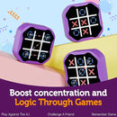 3 in 1 Electronic Tic Tac Toe Game, Handheld Digital Tic Tac Toe Bolt Game with Silent Mode, Portable Learing Toy Gift for Kids & Adults, Purple(One Pack) by TinyTreasures Baby Boutique