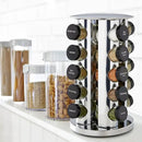 Kamenstein 20 Jar Revolving Countertop Spice Rack with Spices Included, FREE Spice Refills for 5 Years, Polished Stainless Steel with Black Caps, 30020 (Pack of 3) by CozyNest Decor