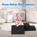4-Piece Soft PU Leather Toddlers Climbing Toys, Baby Foam Climbing Blocks for Toddlers 3, Indoor Climb and Crawl Activity Play Set, Foam Play Gym Climbing Structures (Black and White) by TinyTreasures Baby Boutique