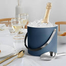 3L Ice Bucket with Silicone Lid, Scoop, Tongs & Strainer, Stainless Steel Double Wall Insulated Ice Buckets for Parties & Cocktail Bar, Outdoor Champagne Ice Container Bin, Navy by CozyNest Decor