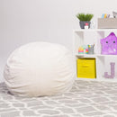 Posh Creations Bean Bag Chair for Kids, Teens, and Adults Includes Removable and Machine Washable Cover, Soft Faux Rabbit Fur - Cream, 38in - Large by TinyTreasures Baby Boutique