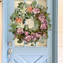 WANNA-CUL 24 Inch Spring Peony Wreaths for Front Door,Succulent Summer Wreath with Pink Peony Floral, Spring Front Door Decor with Succulent Arrangement Decoration by CozyNest Decor
