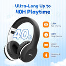 EarFun K2 Kids Bluetooth Headphones, Kids Headphones with Volume Limited, 40H Playtime, Built-in Mic, Stereo Sound, Foldable Over-Ear Headphone for School/Travel/iPad/Tablet, Black by TinyTreasures Baby Boutique