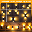 KINKAI Outdoor Solar Lights - 6 Pack Fence Lights Solar Deck Light Outdoor Wall Light with 11 Lighting Modes for Outside Garden Stairs Pool (Warm Light) by GreenHaven Gardens