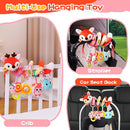 Car Seat Toys, Cute Deer Car Seat Toys for Babies 0-6 Months Boy, Stroller Toys with Crinkle, Teether, Music Box, Rattle, BB Squeaker for 0 3 6 9 12 Months Babies Infant Boys Girls Gifts (Cute Deer) by TinyTreasures Baby Boutique