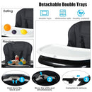 INFANS 4 in 1 High Chair–Booster Seat, Convertible Highchair w/Adjustable Height and Recline,Removable Tray,DetachableCushion, Installation-Free,Simple Fold for Baby, Infant& Toddler by TinyTreasures Baby Boutique