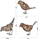 Natural Farmhouse Decor Set of 3 - Handwoven Rattan Bird Statue Table Decor, Multi-Pose Shelf & Mantel Accents by CozyNest Decor